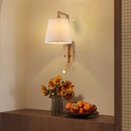 Brilagi - LED sieninis šviestuvas RAYAS 1xE14/40W/230V + LED/3W linas/smėlio spalva