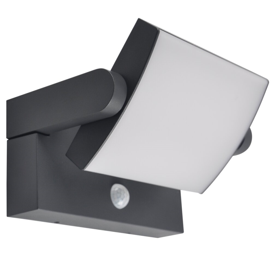 Brilagi - LED Sieninis saulės šviestuvas su judesio ir prieblandos jutikliu ANKLE LED/10W/3,7V 3000 mAh 3000K IP65 antracitas