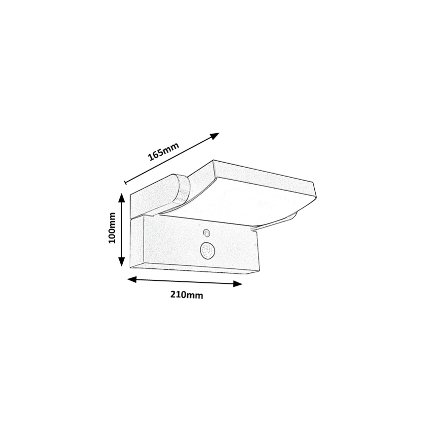 Brilagi - LED Sieninis saulės šviestuvas su judesio ir prieblandos jutikliu ANKLE LED/10W/3,7V 3000 mAh 3000K IP65 antracitas
