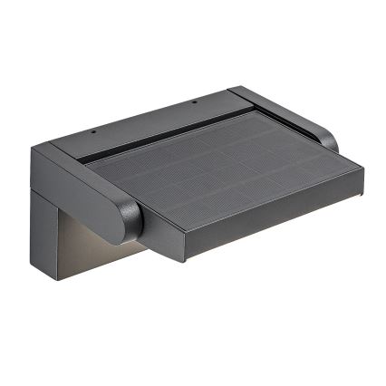 Brilagi - LED Sieninis saulės šviestuvas su judesio ir prieblandos jutikliu ANKLE LED/10W/3,7V 3000 mAh 4000K IP65 antracitas