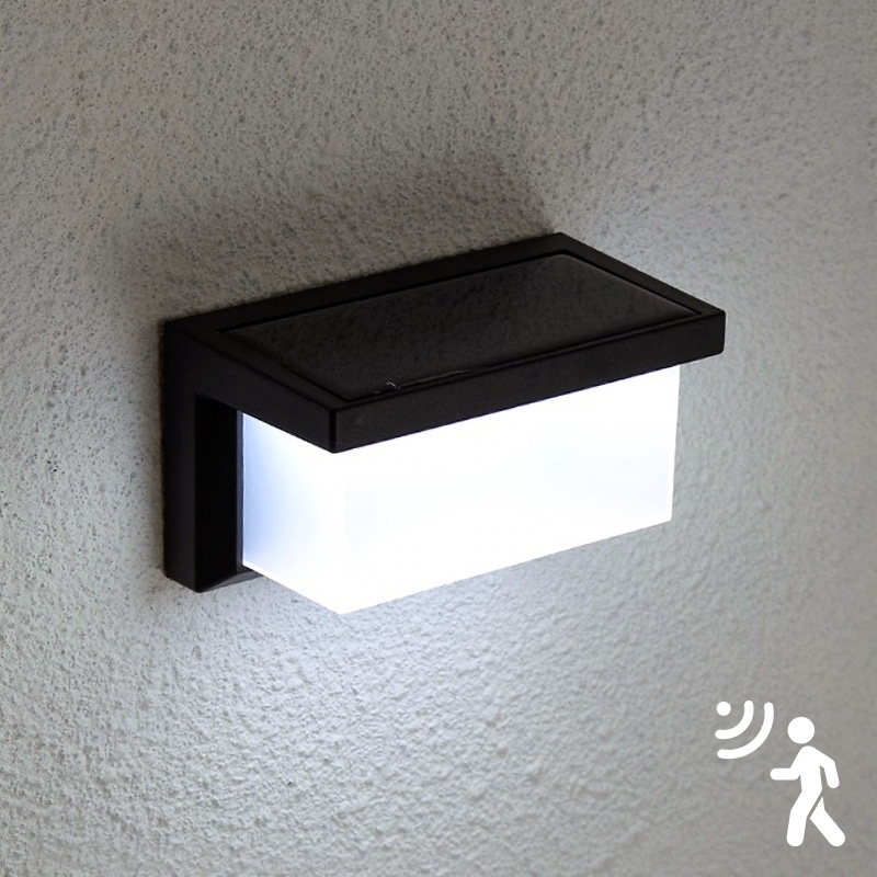 Brilagi - LED sieninis šviestuvas su jutikliu, įkraunamas saulės energija BRICK LED/12W/5,5V 1200 mAh IP65