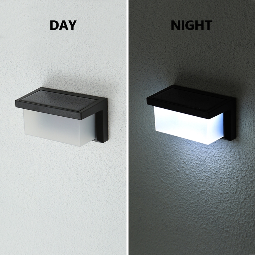 Brilagi - LED sieninis šviestuvas su jutikliu, įkraunamas saulės energija BRICK LED/12W/5,5V 1200 mAh IP65