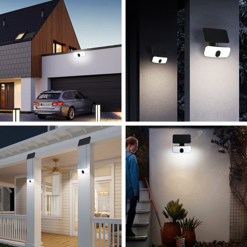 Brilagi - LED sieninis šviestuvas su jutikliu, įkraunamas saulės energija ROOF LED/13W/5V 4000 mAh IP65