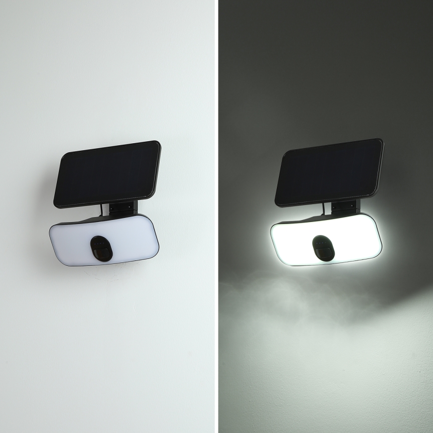 Brilagi - LED sieninis šviestuvas su jutikliu, įkraunamas saulės energija ROOF LED/13W/5V 4000 mAh IP65