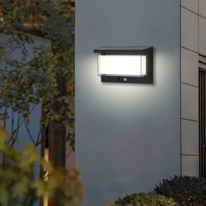 Brilagi - LED sieninis šviestuvas su jutikliu, įkraunamas saulės energija SAULĖ LUME LED/10W/3,7V 4000 mAh IP44