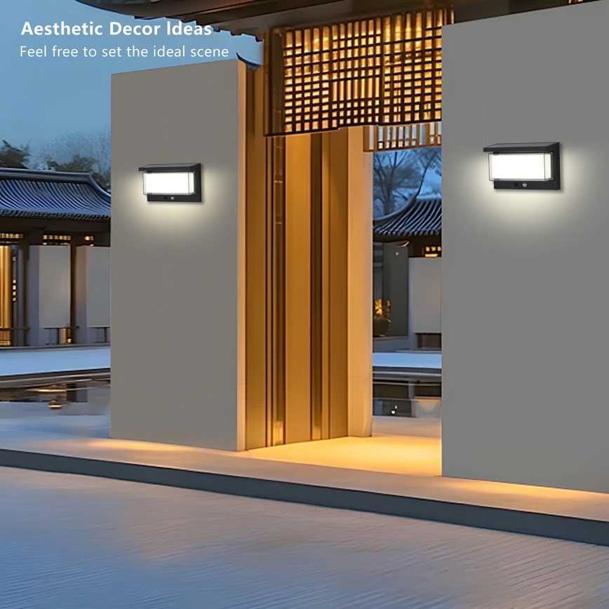 Brilagi - LED sieninis šviestuvas su jutikliu, įkraunamas saulės energija SAULĖ LUME LED/10W/3,7V 4000 mAh IP44