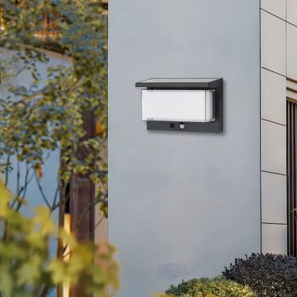 Brilagi - LED sieninis šviestuvas su jutikliu, įkraunamas saulės energija SAULĖ LUME LED/10W/3,7V 4000 mAh IP44
