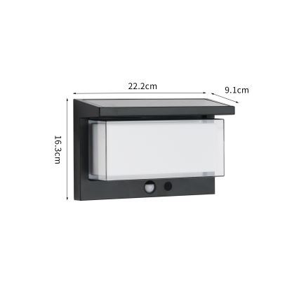 Brilagi - LED sieninis šviestuvas su jutikliu, įkraunamas saulės energija SAULĖ LUME LED/10W/3,7V 4000 mAh IP44