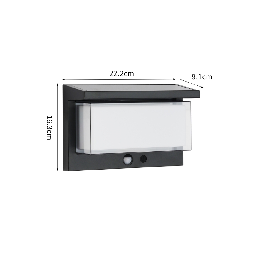 Brilagi - LED sieninis šviestuvas su jutikliu, įkraunamas saulės energija SAULĖ LUME LED/10W/3,7V 4000 mAh IP44