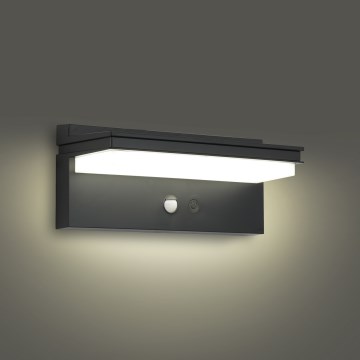 Brilagi - LED sieninis šviestuvas su jutikliu, įkraunamas saulės energija SAULĖ SENSE LED/10W/3,7V 4000 mAh IP44