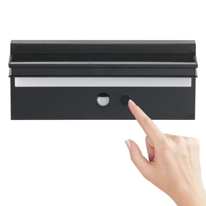 Brilagi - LED sieninis šviestuvas su jutikliu, įkraunamas saulės energija SAULĖ SENSE LED/10W/3,7V 4000 mAh IP44