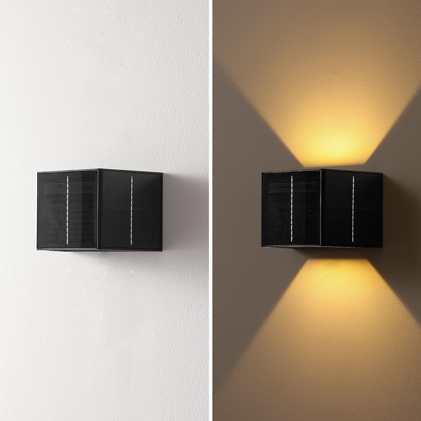 Brilagi - LED sieninis šviestuvas su jutikliu, įkraunamas saulės energija SOLAR CUBE LED/2W/3,2V 1300 mAh IP54