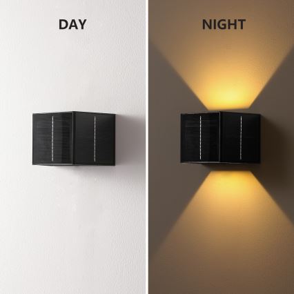 Brilagi - LED sieninis šviestuvas su jutikliu, įkraunamas saulės energija SOLAR CUBE LED/2W/3,2V 1300 mAh IP54