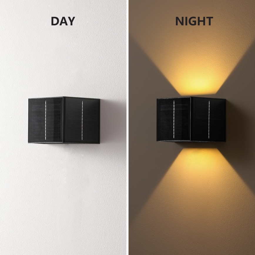 Brilagi - LED sieninis šviestuvas su jutikliu, įkraunamas saulės energija SOLAR CUBE LED/2W/3,2V 1300 mAh IP54