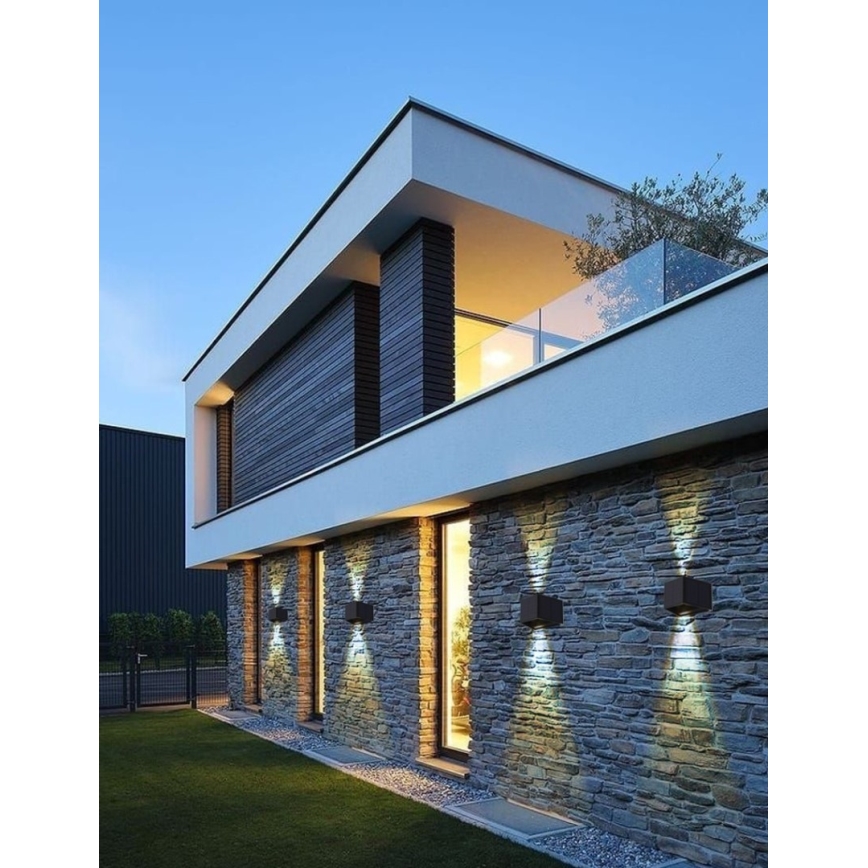 Brilagi - LED sieninis šviestuvas su jutikliu, įkraunamas saulės energija SOLAR CUBE LED/2W/3,2V 1300 mAh IP54