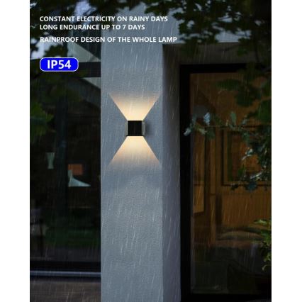 Brilagi - LED sieninis šviestuvas su jutikliu, įkraunamas saulės energija SOLAR CUBE LED/2W/3,2V 1300 mAh IP54