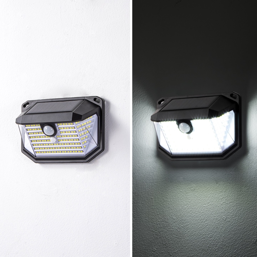 Brilagi - LED sieninis šviestuvas su jutikliu, įkraunamas saulės energija WALLIE LED/4W/5,5V 1200mAh 6500K IP65