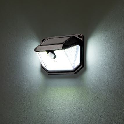 Brilagi - LED sieninis šviestuvas su jutikliu, įkraunamas saulės energija WALLIE LED/4W/5,5V 1200mAh 6500K IP65