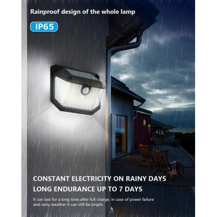 Brilagi - LED sieninis šviestuvas su jutikliu, įkraunamas saulės energija WALLIE LED/4W/5,5V 1200mAh 6500K IP65