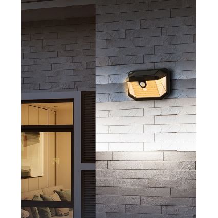 Brilagi - LED sieninis šviestuvas su jutikliu, įkraunamas saulės energija WALLIE LED/4W/5,5V 1200 mAh 3000K IP65