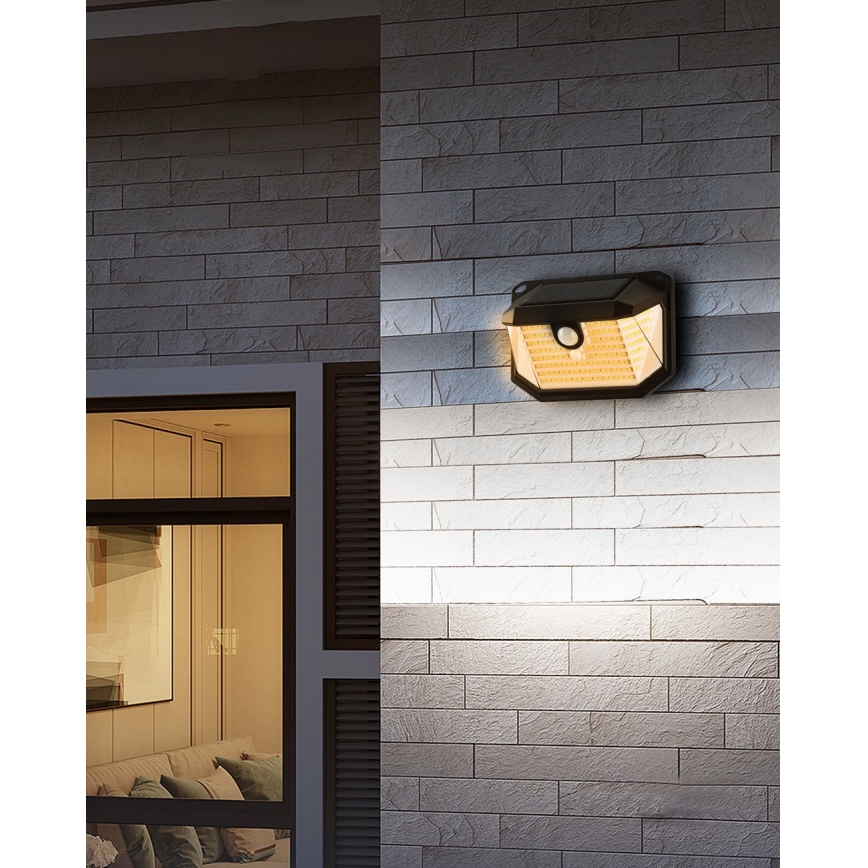 Brilagi - LED sieninis šviestuvas su jutikliu, įkraunamas saulės energija WALLIE LED/4W/5,5V 1200 mAh 3000K IP65