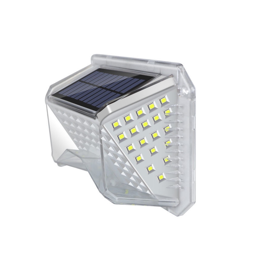 Brilagi - LED sieninis šviestuvas su jutikliu, įkraunamas saulės energija WALLIE LED/4W/5,5V 1200 mAh 6500K IP64 sidabras