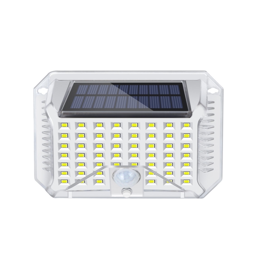 Brilagi - LED sieninis šviestuvas su jutikliu, įkraunamas saulės energija WALLIE LED/4W/5,5V 1200 mAh 6500K IP64 sidabras