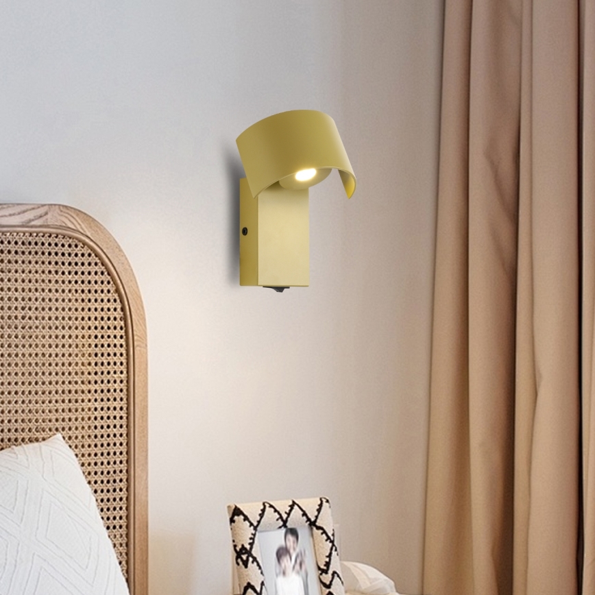 Brilagi - LED sieninis šviestuvas VASTO LED/3W/230V geltona