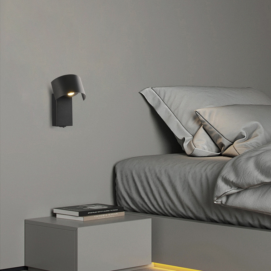 Brilagi - LED sieninis šviestuvas VASTO LED/3W/230V juoda