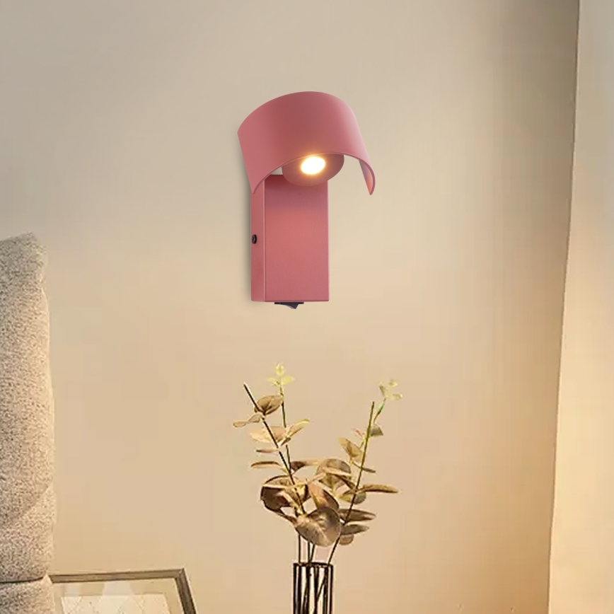 Brilagi - LED sieninis šviestuvas VASTO LED/3W/230V raudona bordo