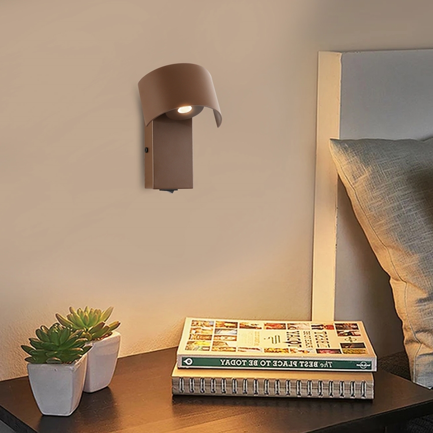 Brilagi - LED sieninis šviestuvas VASTO LED/3W/230V ruda