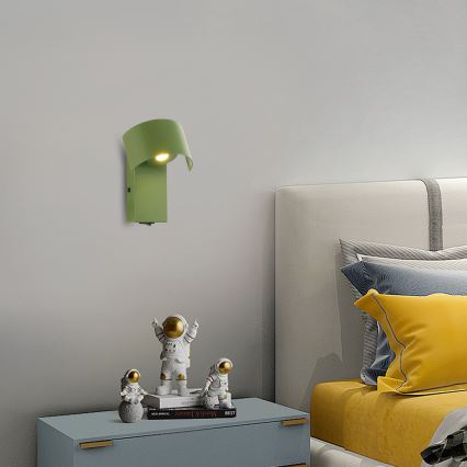 Brilagi - LED sieninis šviestuvas VASTO LED/3W/230V žalia