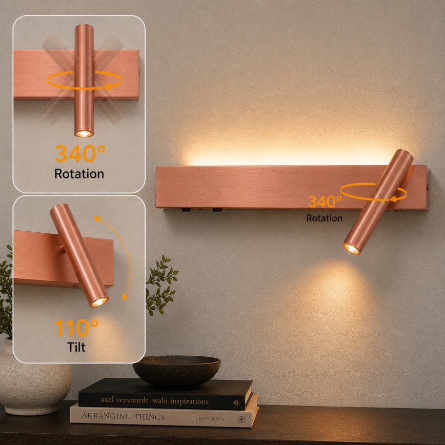 BRILAGI - LED sieninis taškinis šviestuvas ARLIX LED/3W/230V + LED/7W bronzinis CRI 90