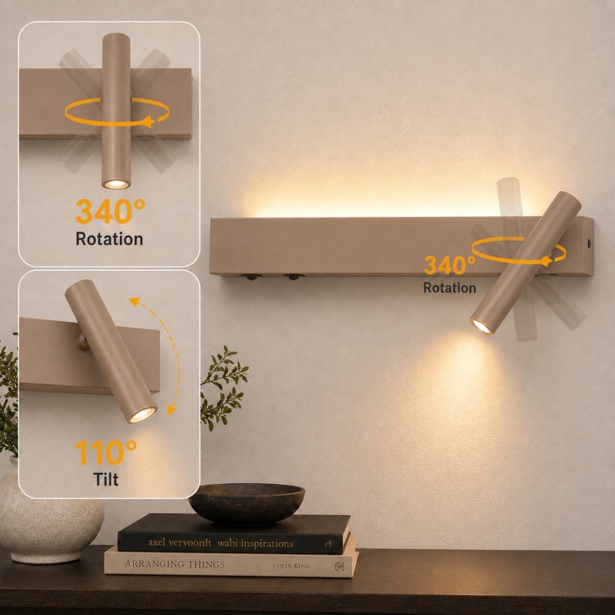 BRILAGI - LED sieninis taškinis šviestuvas ARLIX LED/3W/230V + LED/7W smėlinė CRI 90