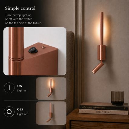 BRILAGI - VIXON LED sieninis taškinis šviestuvas LED/3W/230V + LED/5W bronzinis CRI 90