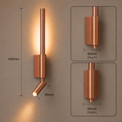 BRILAGI - VIXON LED sieninis taškinis šviestuvas LED/3W/230V + LED/5W bronzinis CRI 90