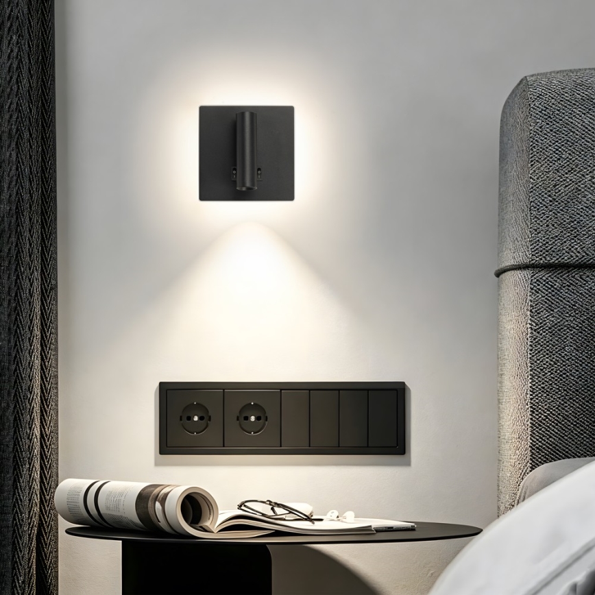 BRILAGI - LED sieninis taškinis šviestuvas ZAYA DOUBLE LED/8W/230V + LED/3W juodas
