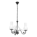 Brilagi - LED Sietynas, kabinamas ant grandinės COTTAGE 3xE14/40W/230V juoda/balta