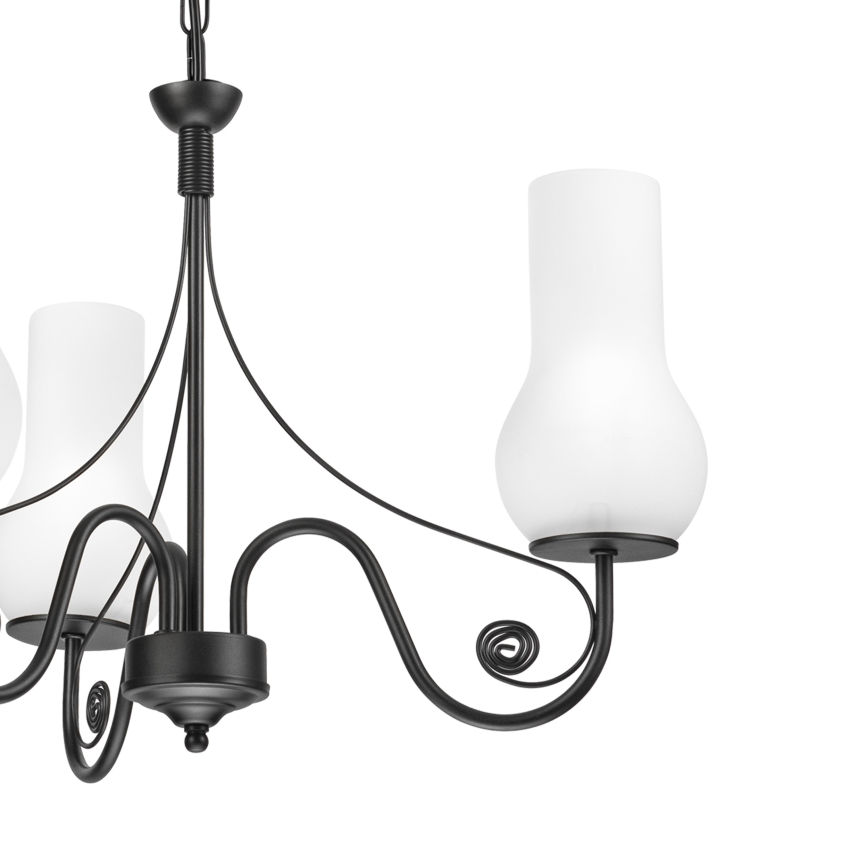 Brilagi - LED Sietynas, kabinamas ant grandinės COTTAGE 3xE14/40W/230V juoda/balta