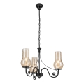 Brilagi - LED Sietynas, kabinamas ant grandinės COTTAGE 3xE14/40W/230V juoda/ruda