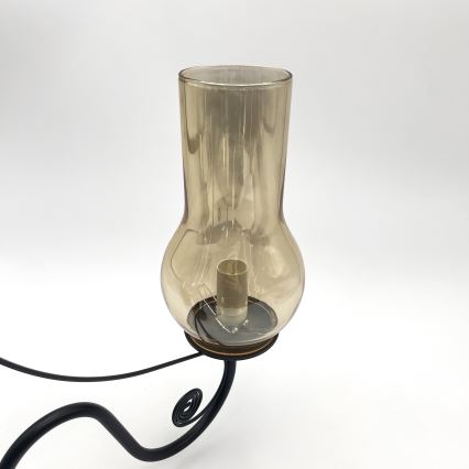 Brilagi - LED Sietynas, kabinamas ant grandinės COTTAGE 3xE14/40W/230V juoda/ruda
