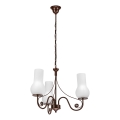 Brilagi - LED Sietynas, kabinamas ant grandinės COTTAGE 3xE14/40W/230V ruda/balta