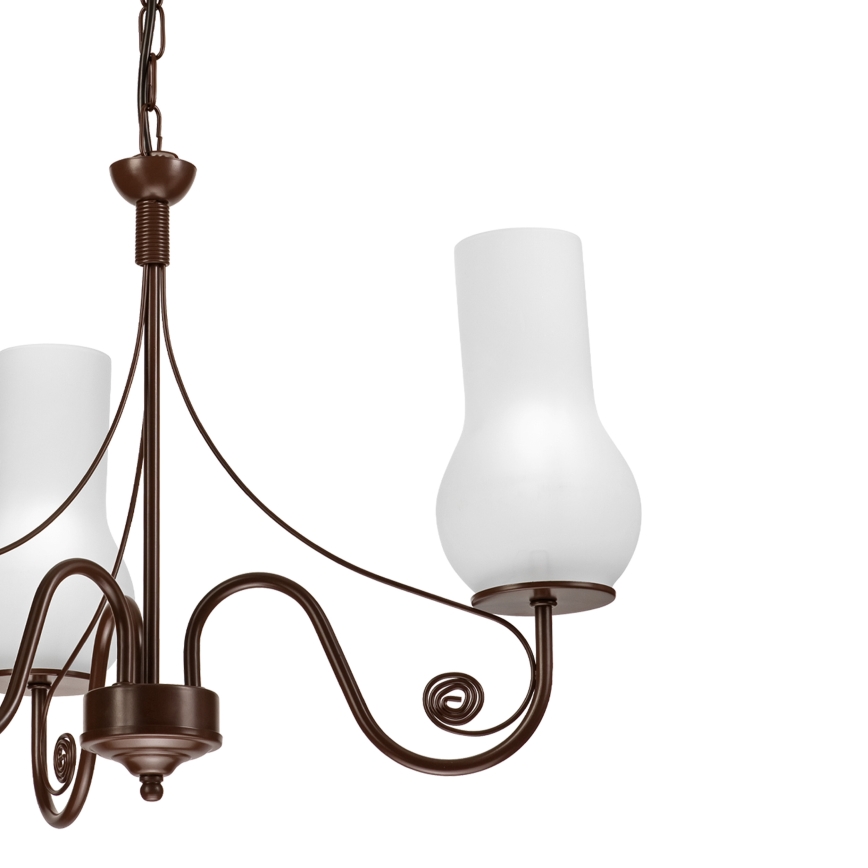 Brilagi - LED Sietynas, kabinamas ant grandinės COTTAGE 3xE14/40W/230V ruda/balta