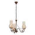 Brilagi - LED Sietynas, kabinamas ant grandinės COTTAGE 3xE14/40W/230V ruda
