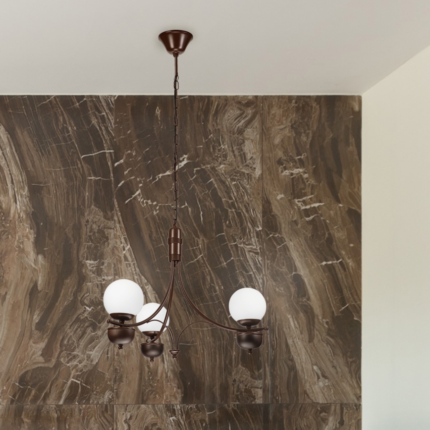 Brilagi - LED Sietynas, kabinamas ant grandinės COTTAGE 3xG9/40W/230V ąžuolas/balta