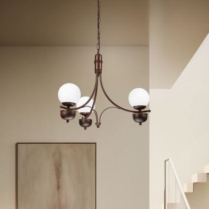 Brilagi - LED Sietynas, kabinamas ant grandinės COTTAGE 3xG9/40W/230V ąžuolas/balta