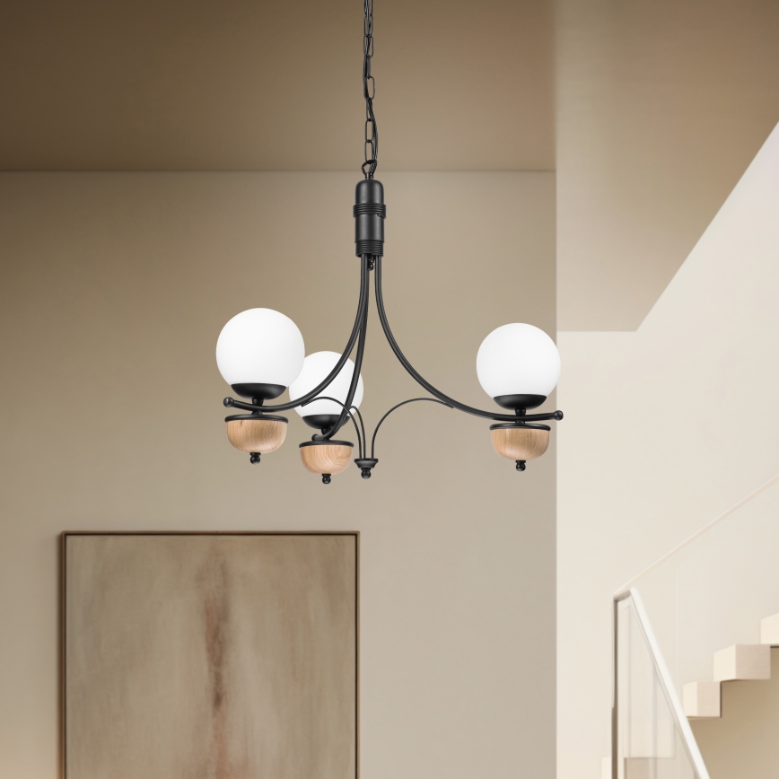 Brilagi - LED Sietynas, kabinamas ant grandinės COTTAGE 3xG9/40W/230V bukas/balta