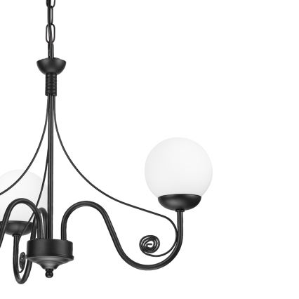 Brilagi - LED Sietynas, kabinamas ant grandinės COTTAGE 3xG9/40W/230V juoda/balta