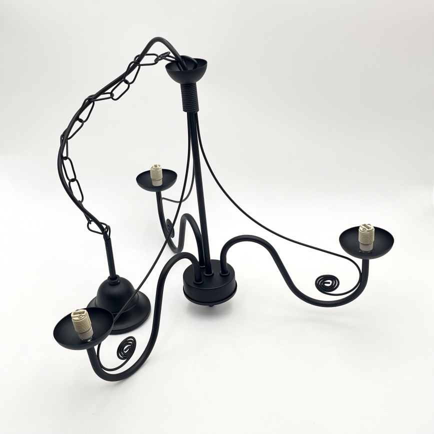 Brilagi - LED Sietynas, kabinamas ant grandinės COTTAGE 3xG9/40W/230V juoda/balta