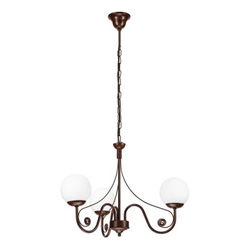 Brilagi - LED Sietynas, kabinamas ant grandinės COTTAGE 3xG9/40W/230V ruda/balta